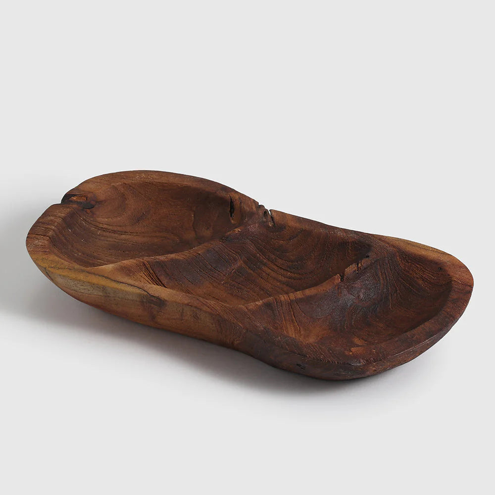 Teak serving platter