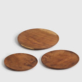 Teak wood Serving Plates set of 3