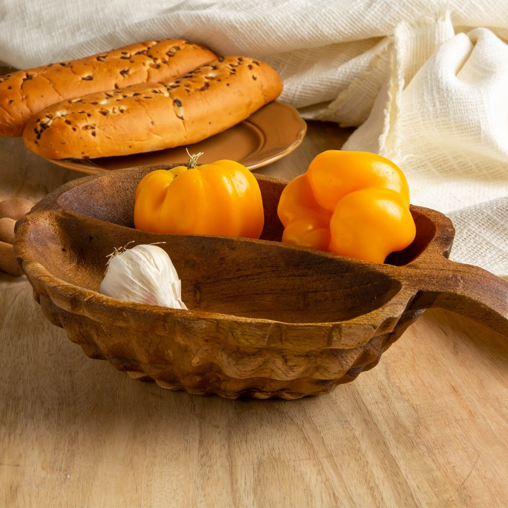 Teak wood Serving Bowl — Clover