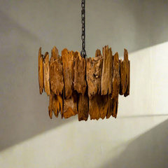 Chandelier Lamp League — Recycled teak wood