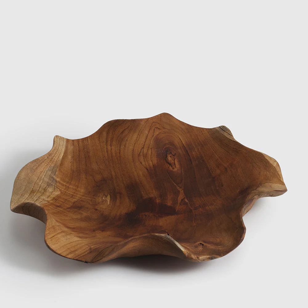 Teak Serving Platter leaf shaped